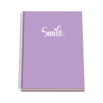 Dohe Serie Pastel Cuaderno con Espiral - Tamaño A4 de 100 Hojas 90gr - Hojas Microperforadas con 4 Taladros - Cuadricula 5mm - Color Morado Pastel