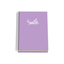 Dohe Serie Pastel Cuaderno con Espiral - Tamaño A5 de 100 Hojas 90gr - Hojas Microperforadas con 2 Taladros - Cuadricula 5mm - Color Morado Pastel