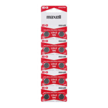 Maxell Pack de 10 Pilas Alcalinas de Boton LR43 1.5V