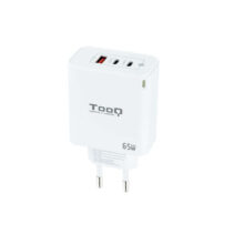 Tooq Cargador de Pared GaN 2 USB-C/PD + USB-A/QC 65W - Color Blanco