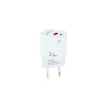 Tooq Cargador de Pared GaN USB-C/PD + USB-A/QC 30W - Color Blanco