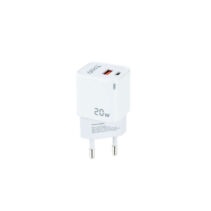 Tooq Cargador de Pared USB-C/PD + USB-A/QC 20W - Color Blanco