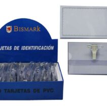 Bismark Portanombres con Pinza y Alfiler - Transparente