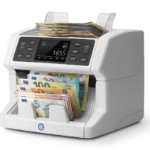 Safescan 2865-S Contadora de Billetes - Puede Contar Billetes Mezclados - Pantalla Tactil - Capacidad hasta 500 Billetes - 1200 Billetes por Minuto - Deteccion de Billetes Falsos en 7 Puntos