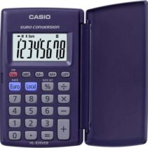 Casio HL820VER Calculadora con Tapa - Funcion Conversor de Euros - Pantalla LCD de 8 Digitos - Color Azul