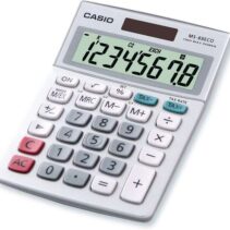 Casio MS88ECO Calculadora de Escritorio Financiera - Conversion de Moneda - Calculo de Impuestos - Pantalla LCD de 8 Digitos - Solar y Pilas