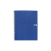 Miquel Rius Notebook6 Cuaderno de Espiral Formato A5 - 150 Hojas de 70gr Microperforadas con 2 Taladros - Cubiertas de Polipropileno - Cuadricula 5x5 - Color Azul