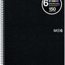 Miquel Rius Notebook6 Cuaderno de Espiral Formato A4 Horizontal 7mm - 150 Hojas de 70gr Microperforadas con 4 Taladros - Cubiertas de Polipropileno - Color Negro