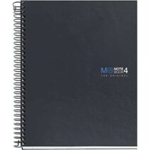 Miquel Rius Notebook4 Cuaderno de Espiral Formato A5 - 160 Hojas Lisas Microperforadas con 2 Taladros - Cubiertas de Carton Extraduro - Color Gris Oscuro