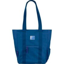 Oxford Tote B-Trendy Bolso de Mano - Bolsillo Frontal y Laterales - Compartimento para Portatil/Tablet - Cierre de Cremallera - Tamaño 34x31x12cm - Color Azul Marino