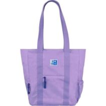 Oxford Tote B-Trendy Bolso de Mano - Bolsillo Frontal y Laterales - Compartimento para Portatil/Tablet - Cierre de Cremallera - Tamaño 34x31x12cm - Color Lavanda