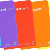 Enri Plus Cuaderno Espiral Formato Folio 1 Linea - 80 Hojas 90gr con Margen - Cubierta de Plastico - Colores Surtidos