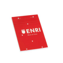 Enri Bloc de Notas Grapado Formato A6 Liso - 80 Hojas Microperforadas - Tapa Blanda Roja