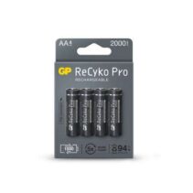 GP ReCyko Pro Pack de 4 Pilas Recargables 2100mAh AA 1.2V - Precargadas - Ciclo de Vida: Hasta 1.500 Veces