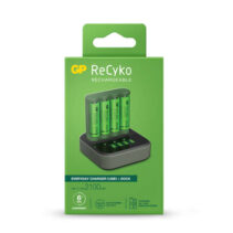 GP ReCyko B421 Dock Pack de Cargador Everyday USB 4 Espacios + Base de Carga + 4 Pilas Recargables 2100mAh AA