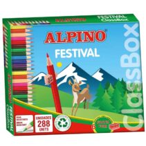 Alpino Festival Pack de 288 Lapices Hexagonales de Colores - Mina de 3mm - 12 Colores x 24 Uds - Ideal para Colegios - Colores Surtidos