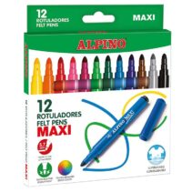 Alpino Pack de 12 Rotuladores Gruesos Maxi - Punta de 6mm - Superlavables