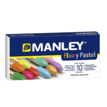 Manley Pack 10 Ceras Manley Colores Especiales (Fluo+Pastel) - Ceras Blandas de Trazo Suave - Gran Variedad de Tecnicas y Aplicaciones - Colorido Especial (Fluo+Pastel) - Colores Surtidos