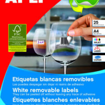 Apli Pack de 6.750 Etiquetas Blancas Removibles 17.8 x 10.0mm - 25 Hojas x 270 Etiquetas - Adhesivo Removible - Color Blanco