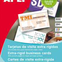 Apli Tarjetas de Visita Cantos Rectos Mate 250g 50 Hojas