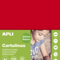 Apli Cartulina Roja A4 170g 50 Hojas