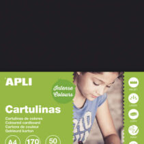 Apli Cartulina Negra A4 170g 50 Hojas