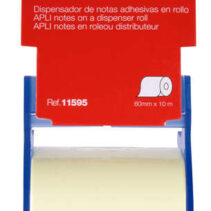 Apli Dispensador Nota Adhesiva Rollo - 60mm x 10m - Facil de Usar - Adhesivo de Calidad - Amarillo