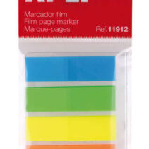 Apli Indices Adhesivos Film 45x12mm 5 Colores Fluorescentes - 25 Indices por Color - Facil de Pegar y Despegar - Ideal para Marcar y Organizar - Practico Tamaño - Color Variado