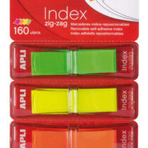 Apli Indices Adhesivos Film Zigzag 45x12mm 4 Dispensadores de 40 Indices - Faciles de Aplicar - Resistentes - Removibles - Colores Fluorescentes - Multicolor