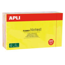 Apli Notas Adhesivas Funny 125x75mm - Bloc de 400 Hojas - 4 Colores Surtidos - Fluorescente