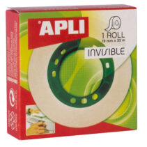 Apli Cinta Adhesiva Invisible 19mm x 33m - Facil de Cortar - Resistente - Ideal para Uso en Oficina - Transparente