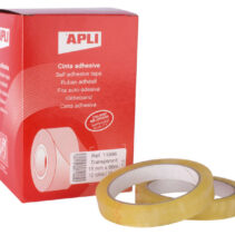 Apli Cinta Adhesiva Transparente 15mm x 66m - Resistente al Agua y a la Intemperie - Facil de Cortar con las Manos - Ideal para Manualidades y Embalaje Transparente