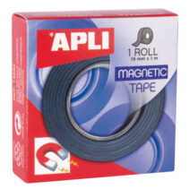 Apli Cinta Adhesiva Magnetica 19mm x 1m - Facil de Cortar y Pegar - Ideal para Manualidades y Organizacion - Negra