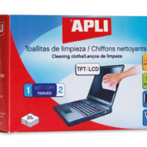 Apli Toallitas de Limpieza para Equipos Electronicos - Propiedades Antiestaticas - Incluye 20 Sobres con Toallita Humeda y Seca - sin Alcohol