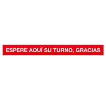 Apli Tira de Señalizacion Adhesiva "Espere Aqui Su Turno" - 100x10cm - Film de PVC de 100 Micras - Adhesivo Solvente de Alta Resistencia - Ideal para Comercios - Soporta Temperaturas de 0ºC a 60ºC