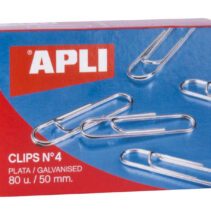 Apli Clips Alambre Nº 4 - 50mm - Acabado Galvanizado Plata - 80 Unidades por Caja - Organiza tus Documentos