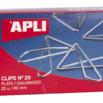 Apli Clips Mariposa Alambre Nº 20 (60mm) Acabado Galvanizado/Plata - Brilloso - 25 Unidades por Caja