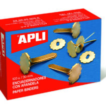 Apli Encuadernadores Metalicos con Arandela - 18mm - Caja de 100 - Aptos para Todo Tipo de Documentos - Incluyen Arandela para Embellecer y Evitar Rozaduras