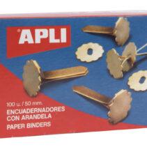 Apli Encuadernadores Metalicos con Arandela - 50mm - Incluyen Arandela para Embellecer y Evitar Rozaduras - Caja de 100 Unidades