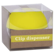 Apli Fluor Collection Dispensador de Clips - Ø 70x60 mm - Tapa Magnetica "Soft Touch" - Incluye 50 Clips Amarillo Fluorescente 28 mm