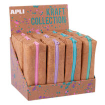 Apli Kraft Collection Estuche Compacto con Cremallera de Colores Pastel - Medidas 185x75x55mm con Gran Capacidad