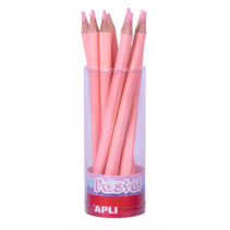 Apli Lapices Jumbo Pastel Rosa - Mina 5mm - Forma Triangular para Niños - 10mm Diametro - 170mm Largo - Pack 18 Unidades - Expositor Jumbo Pastel