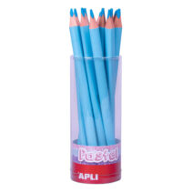 Apli Lapices Jumbo Pastel Azul - Mina de 5mm - Forma Triangular para Niños - 10mm de Diametro - 170mm de Largo - Pack de 18 Unidades - Ideal para Expositor Jumbo Pastel