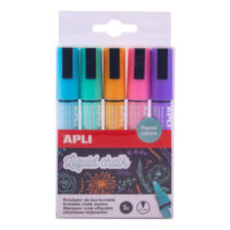 Apli Rotuladores de Tiza Liquida - Punta Redonda de 5.5mm - Colores Tierra Pastel - Ideal para Pizarras y Superficies No Porosas - Facil de Borrar - Secado Rapido y Uso Sencillo - Base Agua Libre de Toxicos