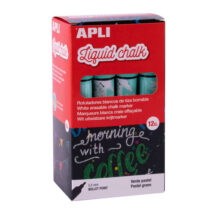 Apli Pack de 12 Rotuladores de Tiza Liquida - Punta Redonda - Ideal para Pizarras