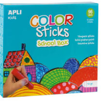 Apli Color Sticks Temperas Solidas - Caja de 96 Unidades de 10g - Colores Surtidos Ideales para Escuelas y Colectivos - Acabado Satinado y Secado Rapido en Menos de 3 Minutos - Flexible y sin Disolventes