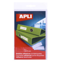 Apli Bolsillos Adhesivos para Etiquetas - 45 x 75mm - Cambia la Informacion de la Etiqueta Segun tus Necesidades - Pack de 6 Unidades