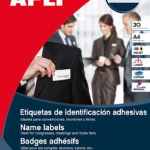 Apli Etiquetas Textiles de Identificacion Adhesivas con Cantos Romos - Tamaño 63.5 x 29.6mm - Adhesivo Removible - Pack de 20 Hojas con 540 Etiquetas - Compatible con Impresoras Inkjet