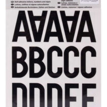 Apli Letras de Palo Mayusculas Adhesivas - Altura 50mm - Pack de 5 Hojas - Color Negro - Facil Identificacion y Señalizacion