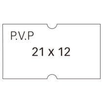 Apli Etiquetas Blancas de Alta Calidad para Maquinas Etiquetadoras de Precios de 1 Linea - Tamaño 21x12mm - Adhesivo Removible - Pack de 6 Rollos con 1000 Etiquetas Cada Uno - Texto Pvp Preimpreso - Compatibles con Modelos 101418 y 101948